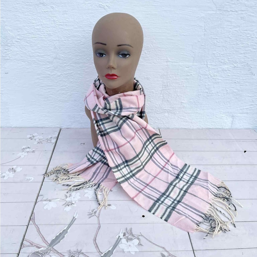 Pink Plaid Scarf